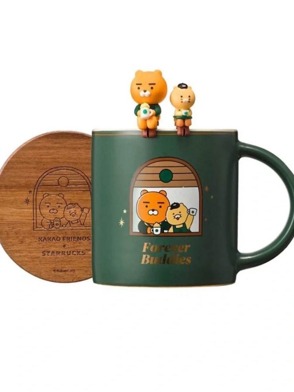 New Starbucks Korea Kakao Friends Deep green Mug Cup MyBuddy Figure Set 2024